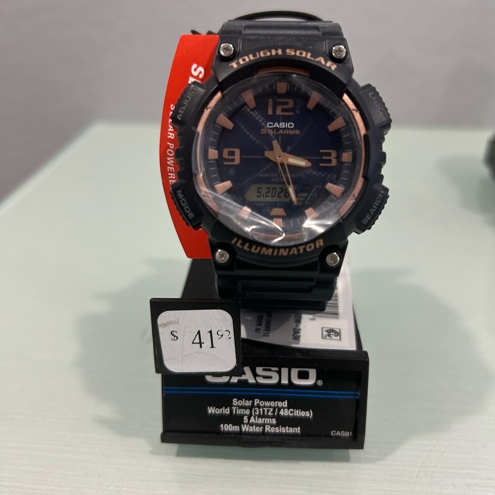 Casio Navy Blue with Rose Gold Mens Watch